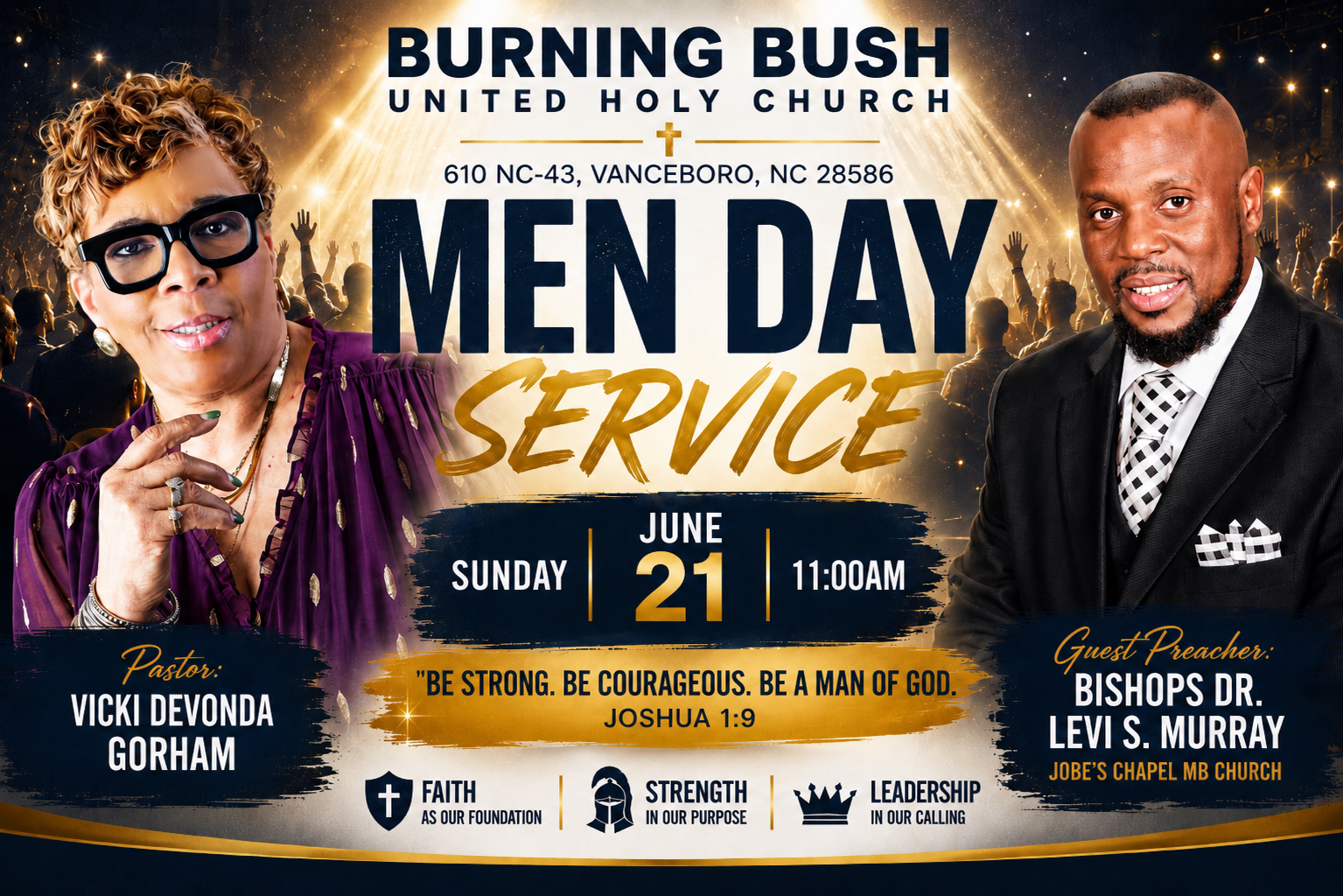 Men Day Service poster for June 21, 2026